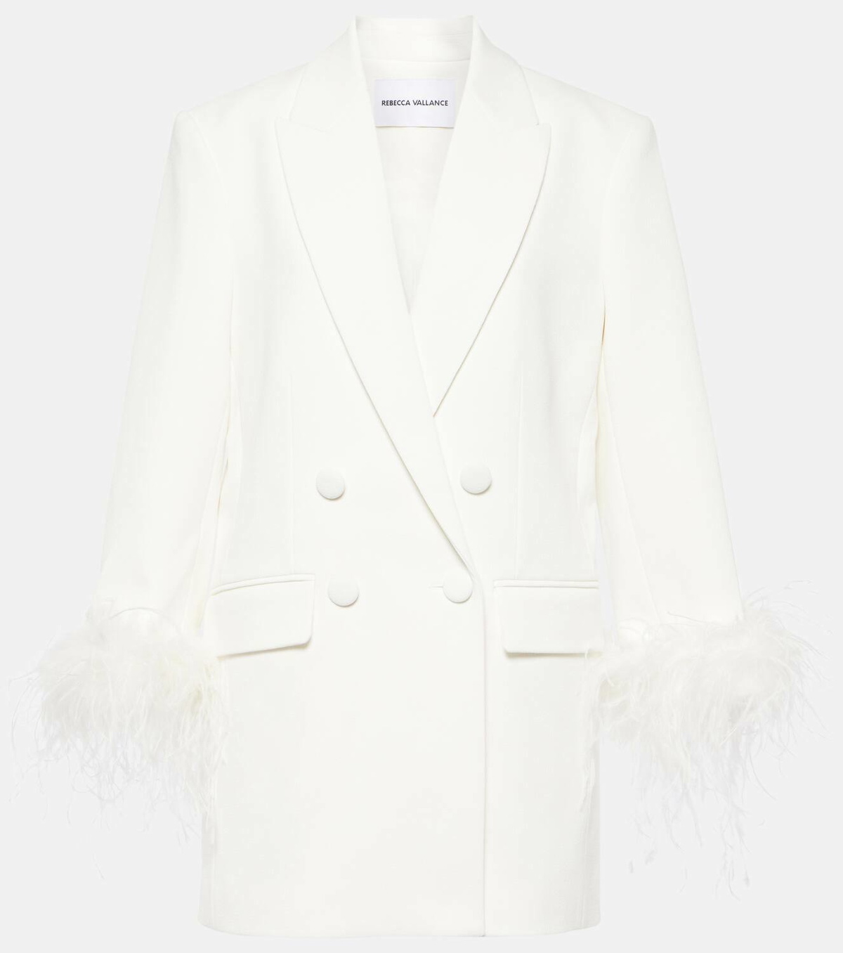 Rebecca Vallance Bridal Evelyn feather-trimmed blazer