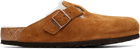 Birkenstock Tan Regular Boston Shearling Loafers