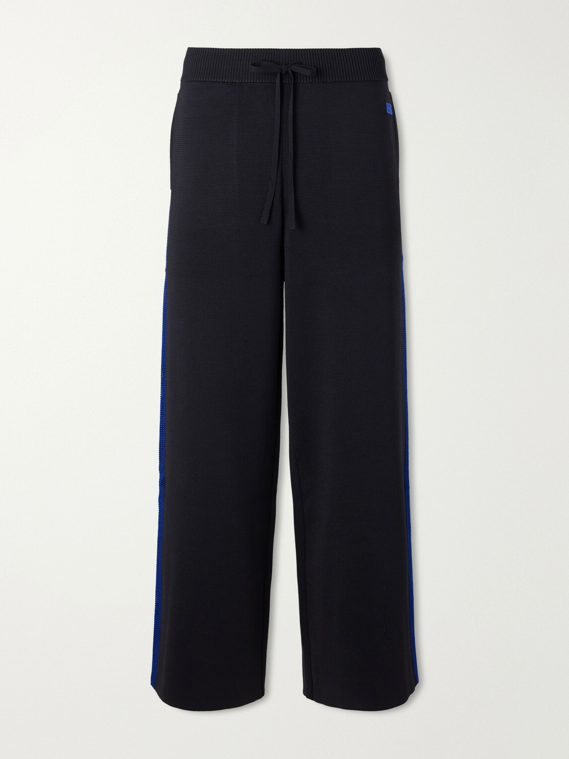 Wales Bonner - Straight-Leg Logo-Embroidered Knitted Drawstring Sweatpants - Blue