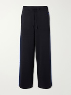 Wales Bonner - Straight-Leg Logo-Embroidered Knitted Drawstring Sweatpants - Blue