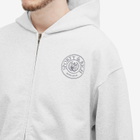 Sporty & Rich Men's Connecticut Crest Zip Hoodie in Heather Grey/Navy