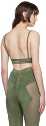 Dion Lee Khaki Chenille Intarsia Bra