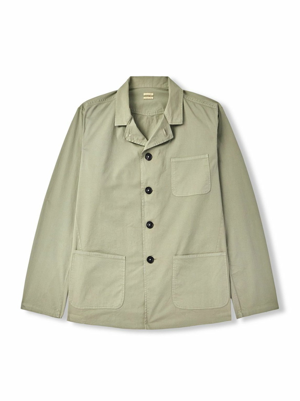 Photo: Massimo Alba - Florida Camp-Collar Stretch-Cotton Twill Overshirt - Green