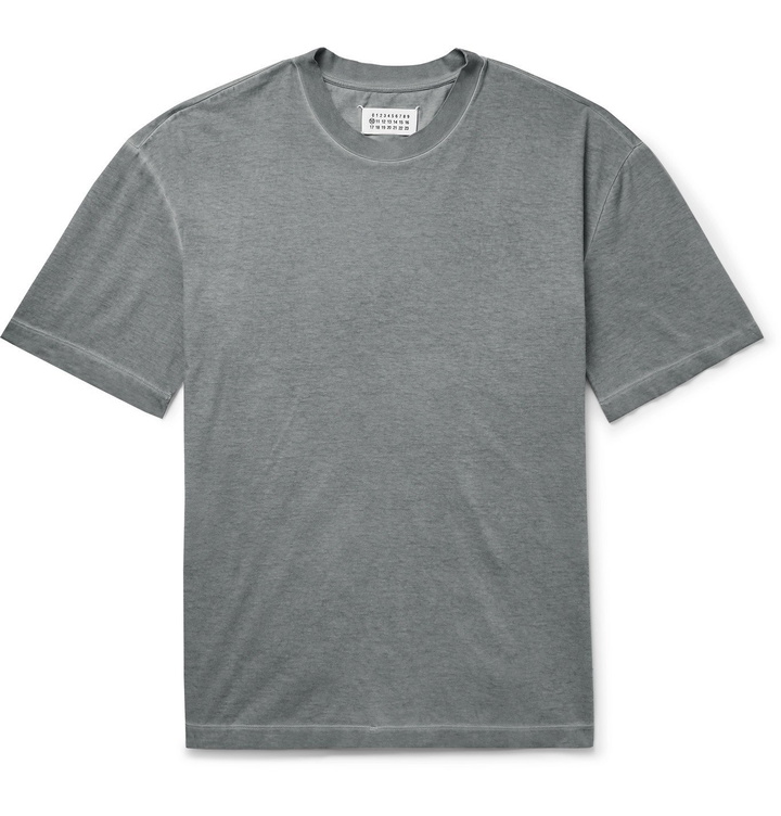 Photo: Maison Margiela - Oversized Garment-Dyed Cotton-Jersey T-Shirt - Gray