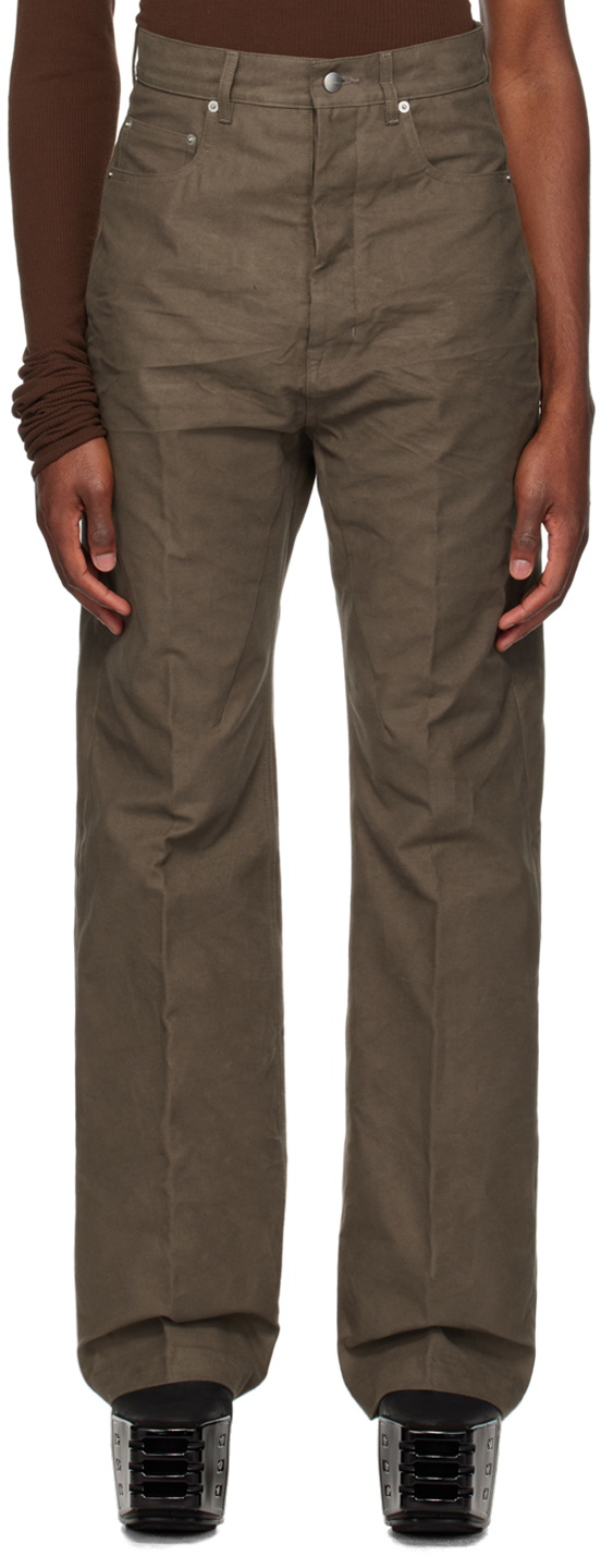 Rick Owens Men's Geth Certified Cotton Trousers Grey