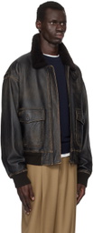 The Row Black Herzog Leather Jacket
