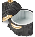 L'Objet - Haas Lynda Porcelain and Gold-Plated Plate Set - Black