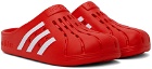 adidas Originals Red Adilette Clogs