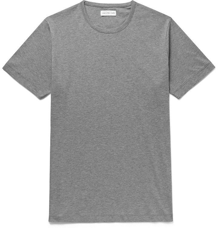 Photo: Hamilton and Hare - Relax Mélange Cotton-Jersey T-Shirt - Gray