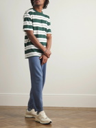 Norse Projects - Johannes Striped Logo-Embroidered Cotton-Jersey T-Shirt - Green