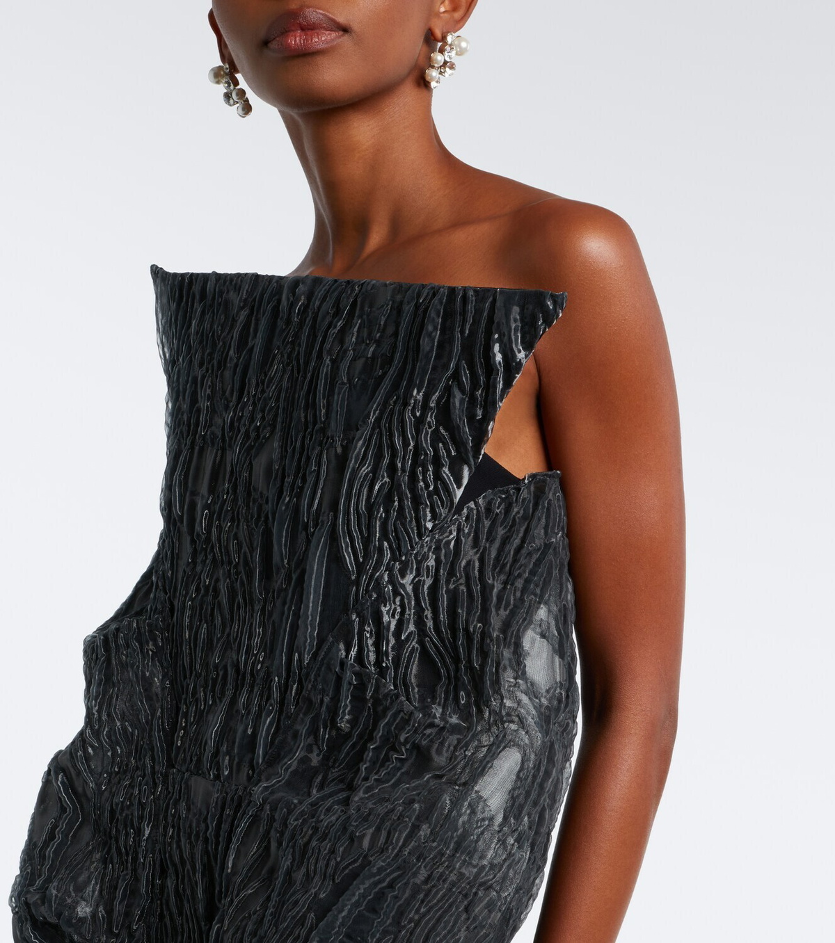 Maticevski Friesian tiered cloqué bustier gown