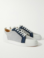 Christian Louboutin - Rantulow Suede and Leather-Trimmed Canvas Sneakers - Gray