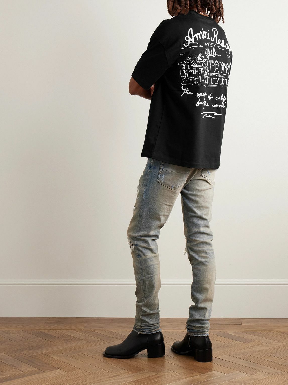 AMIRI - Spirit Oversized Logo-Embroidered Cotton-Jersey T