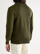 DE BONNE FACTURE - Cotton Half-Zip Sweater - Green