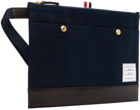 Thom Browne Navy Cotton Canvas Snap Pocket Pouch