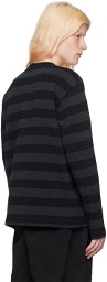 Junya Watanabe Black Striped Long Sleeve T-Shirt