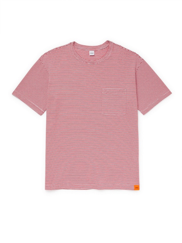 Photo: ASPESI - Striped Cotton-Jersey T-Shirt - Red - XS