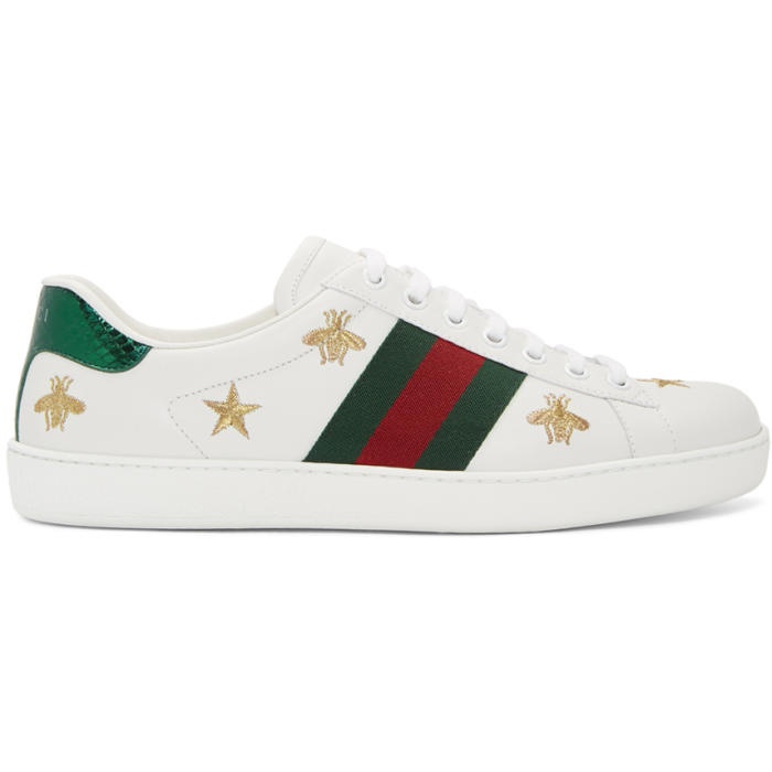 Photo: Gucci White Bee and Star New Ace Sneakers 