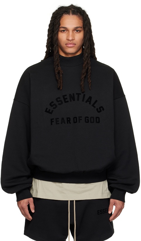 Photo: Fear of God ESSENTIALS Black Bonded Sweatshirt