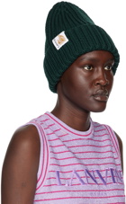 Lanvin Green Ribbed Beanie