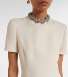Valentino Crepe Couture embellished midi dress
