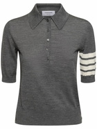 THOM BROWNE Relaxed Fit Wool Polo