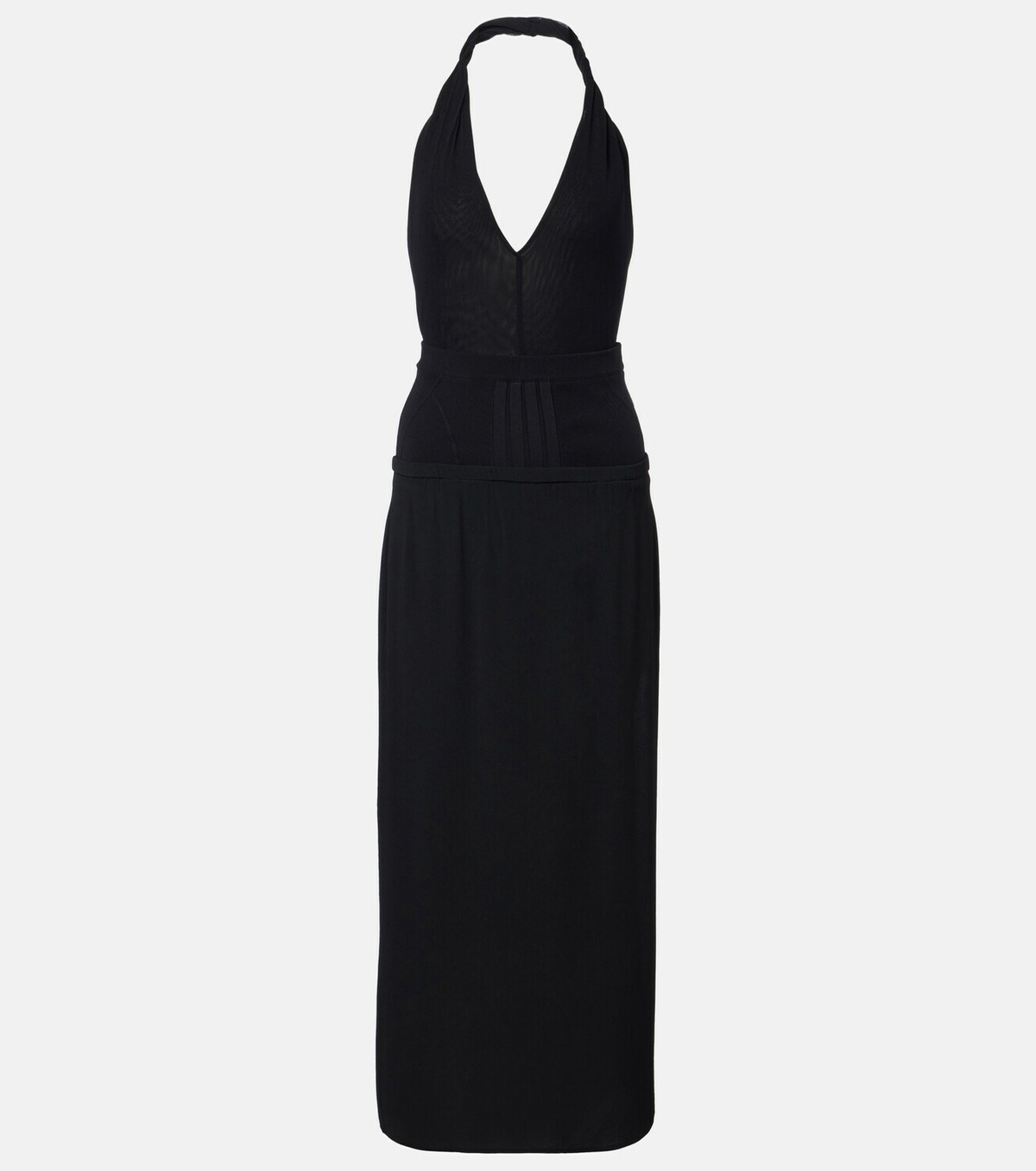 The Attico Crêpe and tulle midi dress