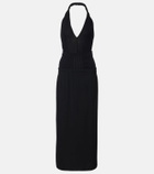 The Attico Crêpe and tulle midi dress