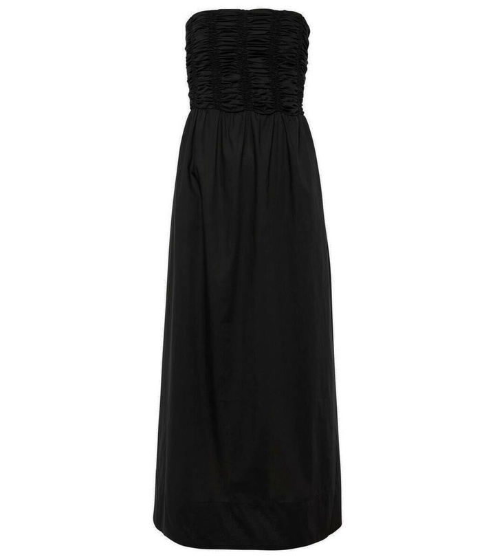 Photo: Faithfull Dominquez strapless cotton midi dress