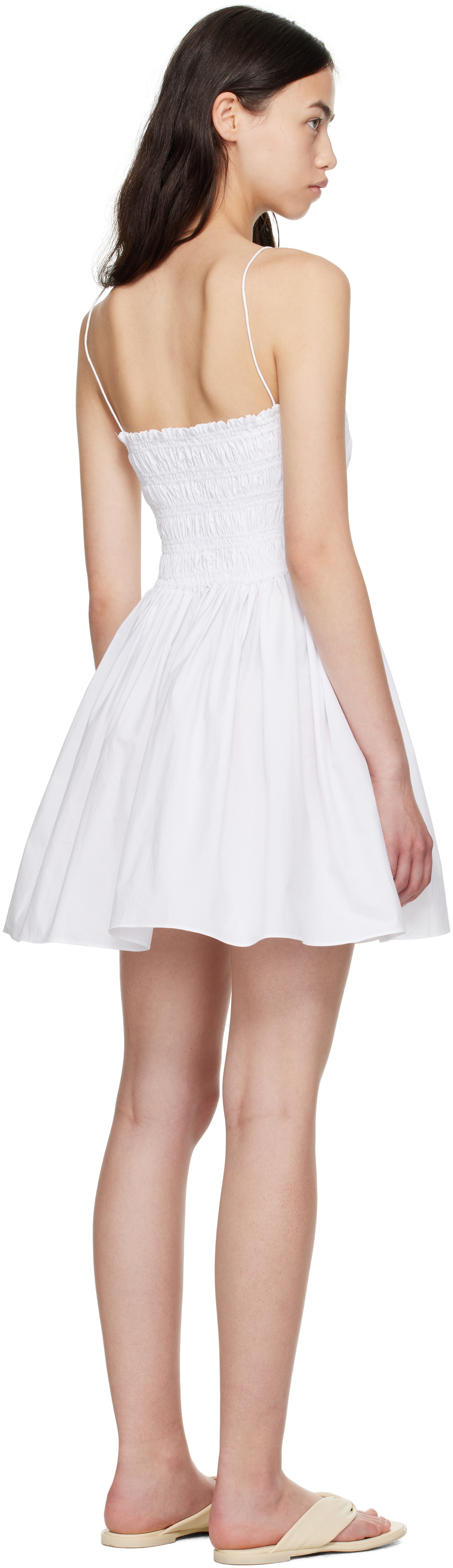 Matteau White Shirred Bodice Minidress