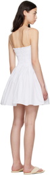 Matteau White Shirred Bodice Minidress