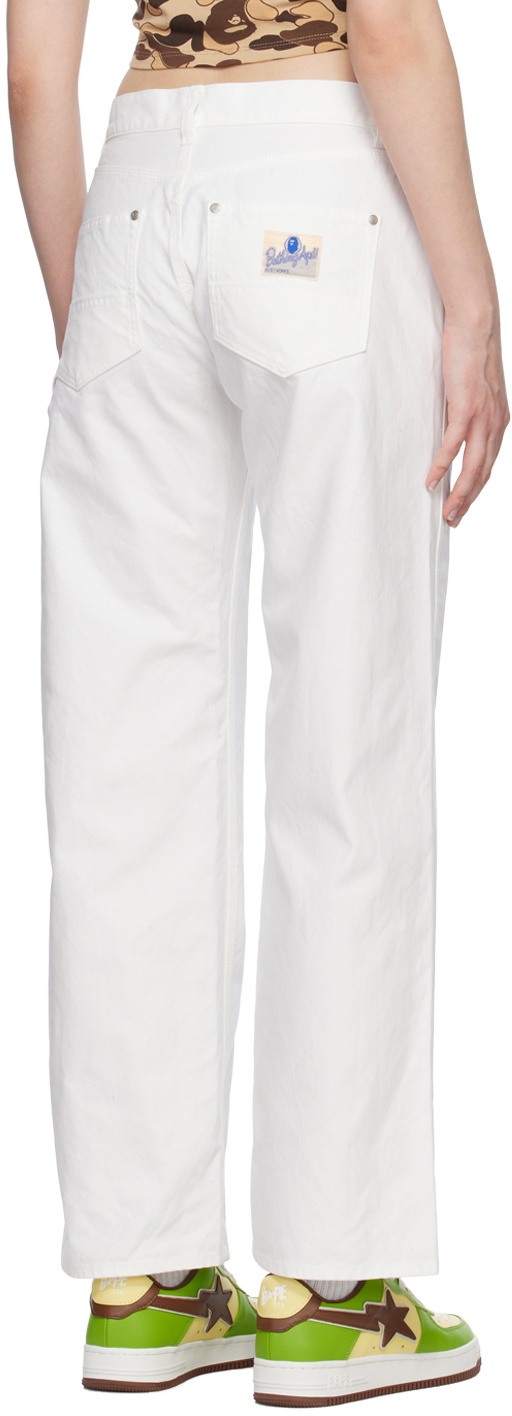 BAPE White Ape Head One Point Trousers