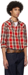RRL Red & Gray Slim-Fit Shirt