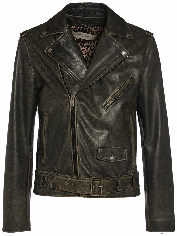 Photo: GOLDEN GOOSE - Chiodo Distressed Bull Leather Jacket