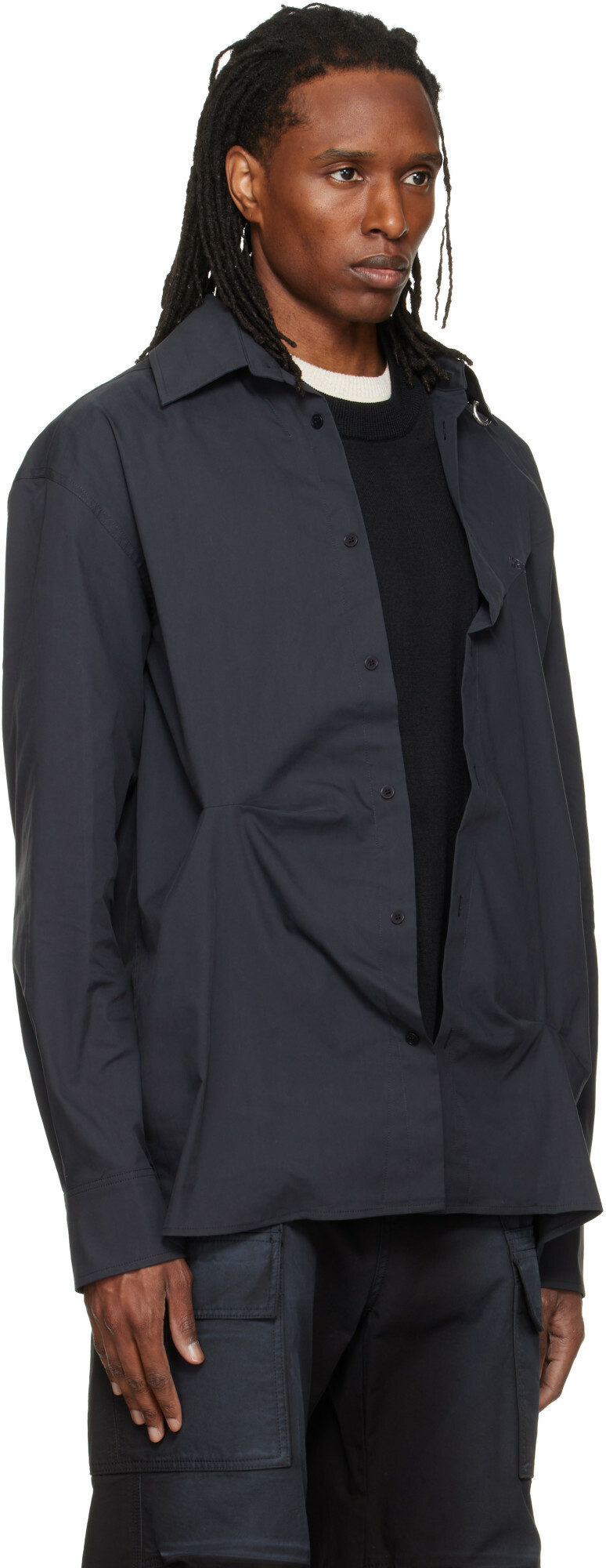 We11done Gray Knit Layered Shirt