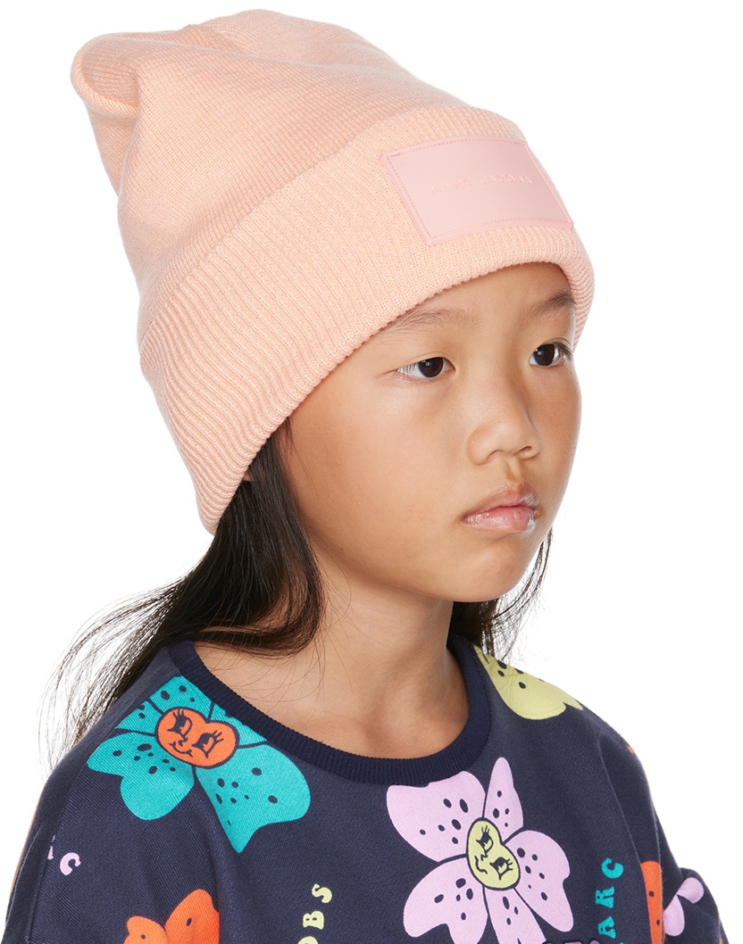 Marc Jacobs Kids Pink Marc Beanie Patch Jacobs Logo