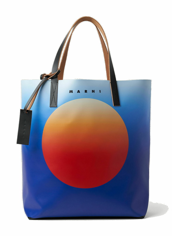 Photo: Marni - Circle Shopping Tote Bag in Blue