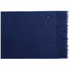 Maison Kitsuné Men's Fox Head Patch Wool Scarf in Ink Blue