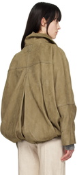 JACQUEMUS Taupe La Croisière 'The Ciro' Leather Jacket