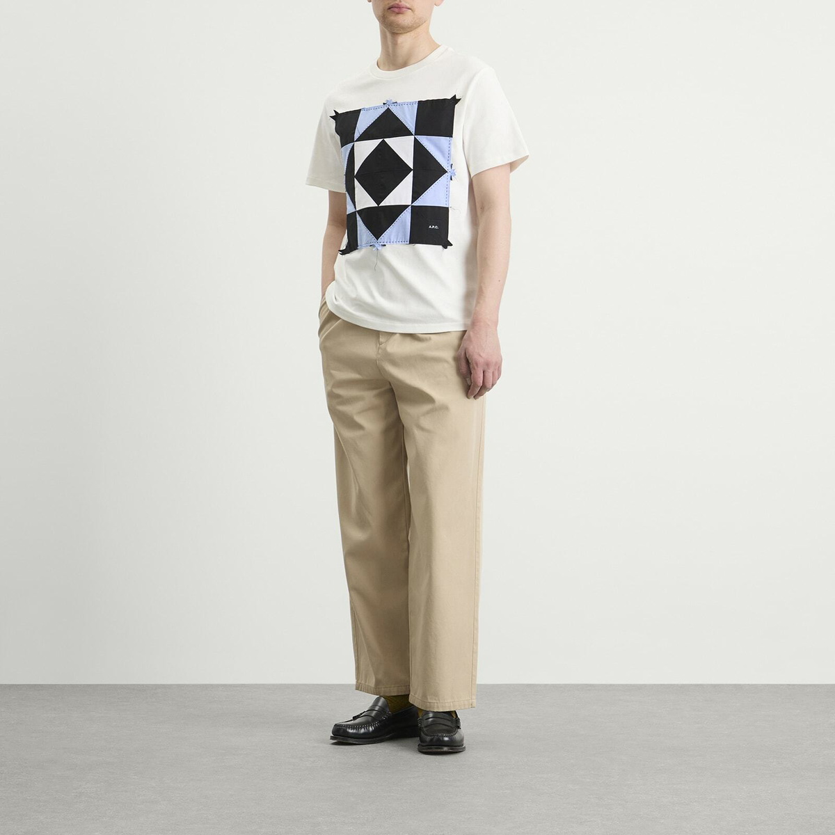 A.P.C. Men's T-Shirt Patchwork in White