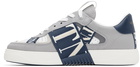 Valentino Garavani Gray & Blue 'VL7N' Sneakers