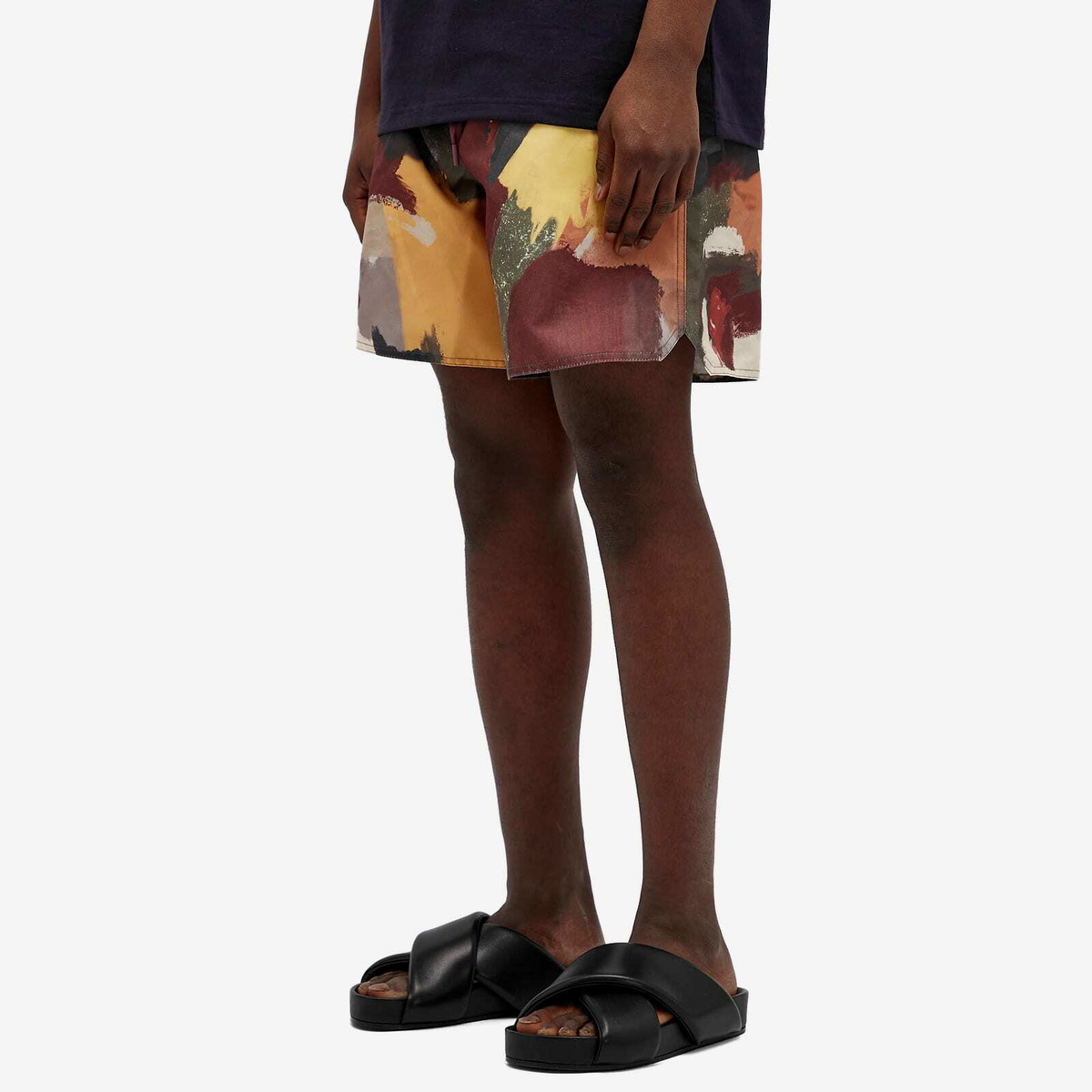 JW Anderson Men's Printed Swim Shorts in Olive JW Anderson