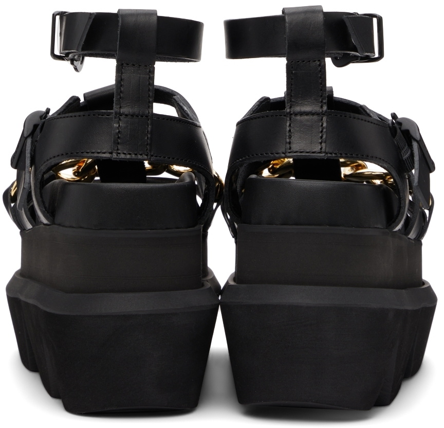 Sacai Black Gurkha Chain Platform Sandals Sacai