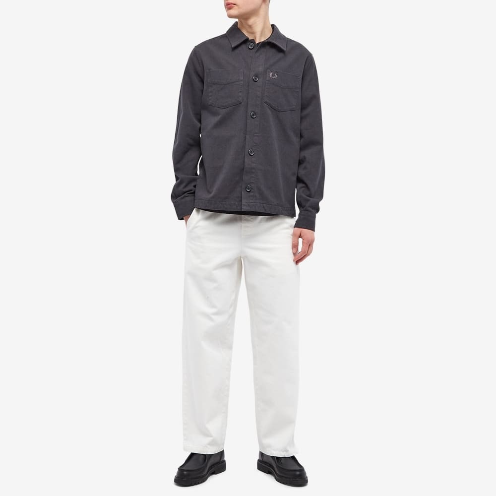 Fred Perry Wool Blend Overshirt, Charcoal Marl