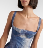 Roberto Cavalli Faded denim minidress