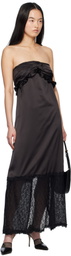 Kika Vargas Black Reed Maxi Dress