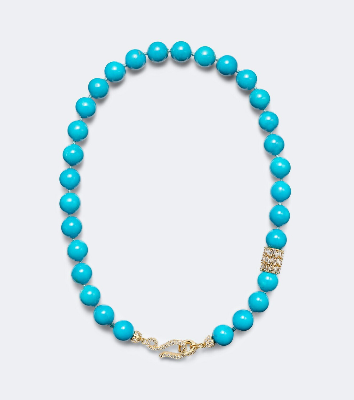 Suzanne Kalan 18kt gold necklace with turquoise and diamonds