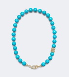 Suzanne Kalan 18kt gold necklace with turquoise and diamonds