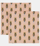 La DoubleJ Pink Scarab Large set of 2 napkins