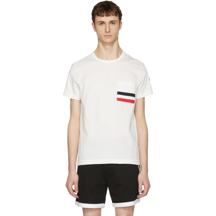 Photo: Moncler Off-White Flag Pocket T-Shirt 